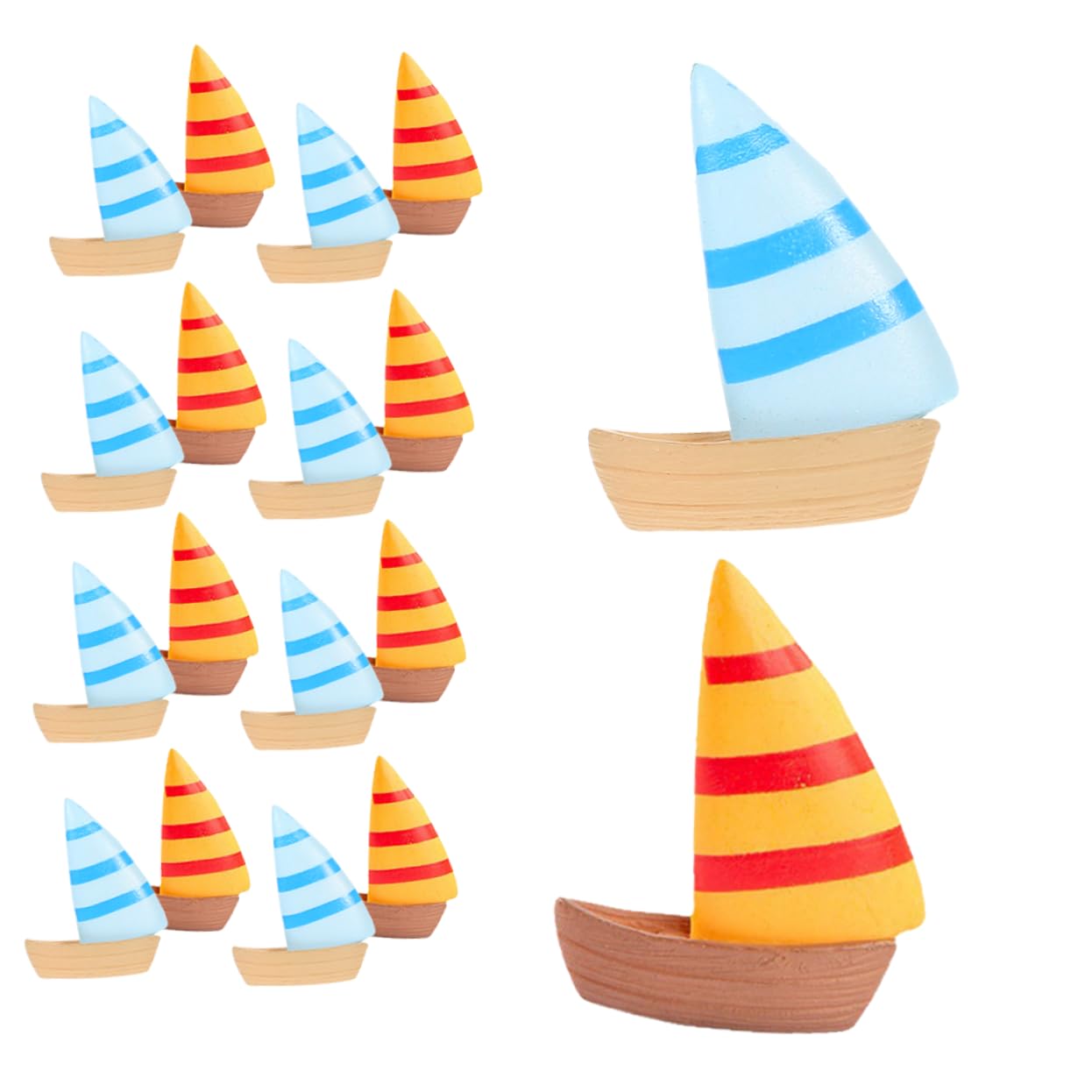 Didiseaon 24pcs Mini Sailing Boat Model Realistic Sailboat Figures for Beach Craft Candle Making Ocean Landscape Decor