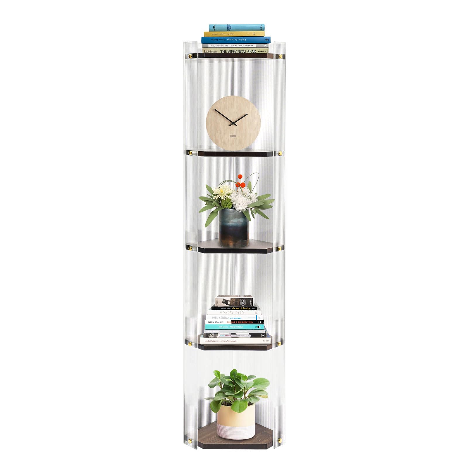 5-stufiges Aufbewahrungsregal, Aufbewahrungsregal, Badezimmer-Organizer,Bücherregal aus Holz,Es kann Kosmetik-Organisator, Gewürzregal Toilettenartikel-Organisator 19.5 * 120cm