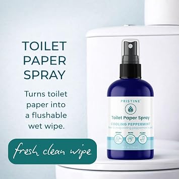 PRISTINE Toilet Paper Spray, Flushable Wipe Alternative, Seen on Shark Tank