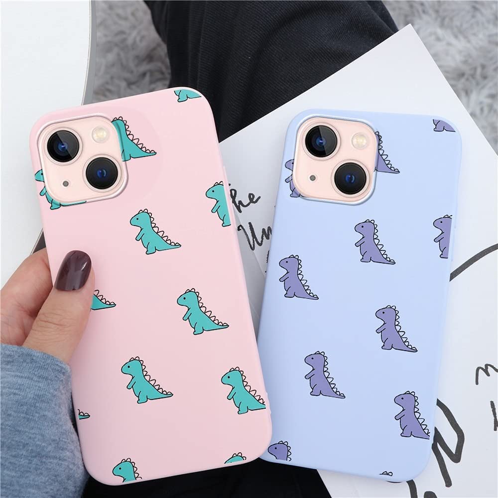 2 Pezzi Cover Morbida In Silicone TPU Per IPhone 13 E IPhone 14 6,1″ – Design Cartoon Opaco, Antiurto, Sottile, Con Stampe Divertenti