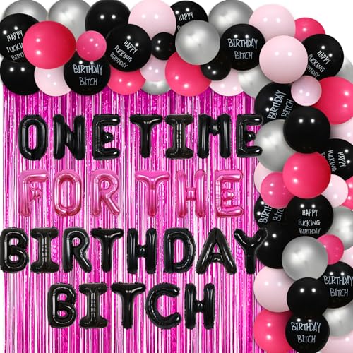 Funny Birthday Party Decor Femme Ambiance Glamour avec Rideaux Rose