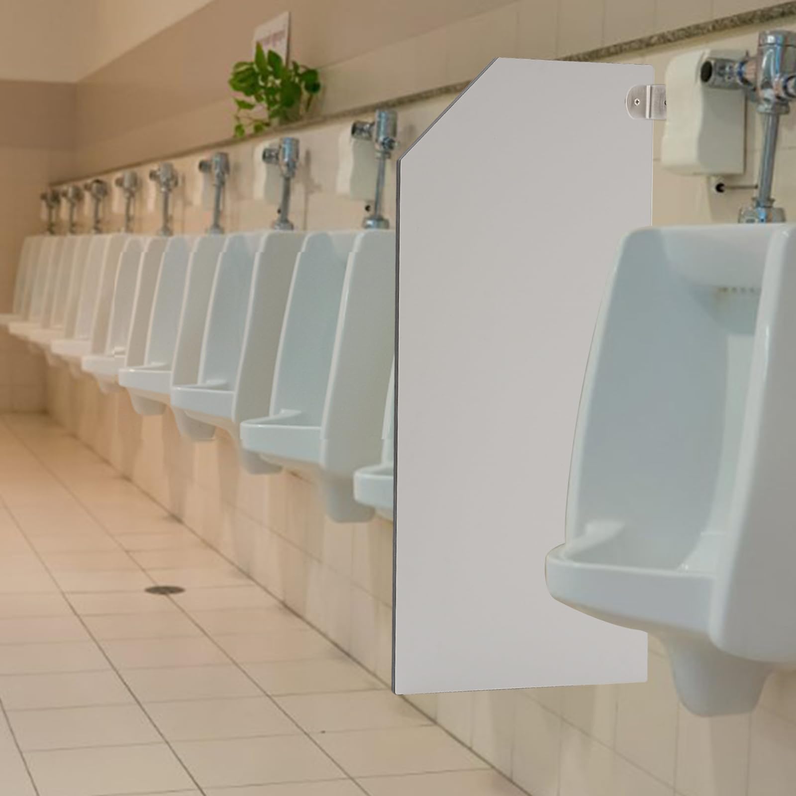 WOQLIBE Urinal Trennwand Toilettenabtrennung, 40 × 90cm Wandmontage Männer Urinal Trennwand, Urinal Trennwand Trennwand für Toiletten in Kinos, Hotels, Einkaufszentren, Bars (Abgeschrägter Winkel)