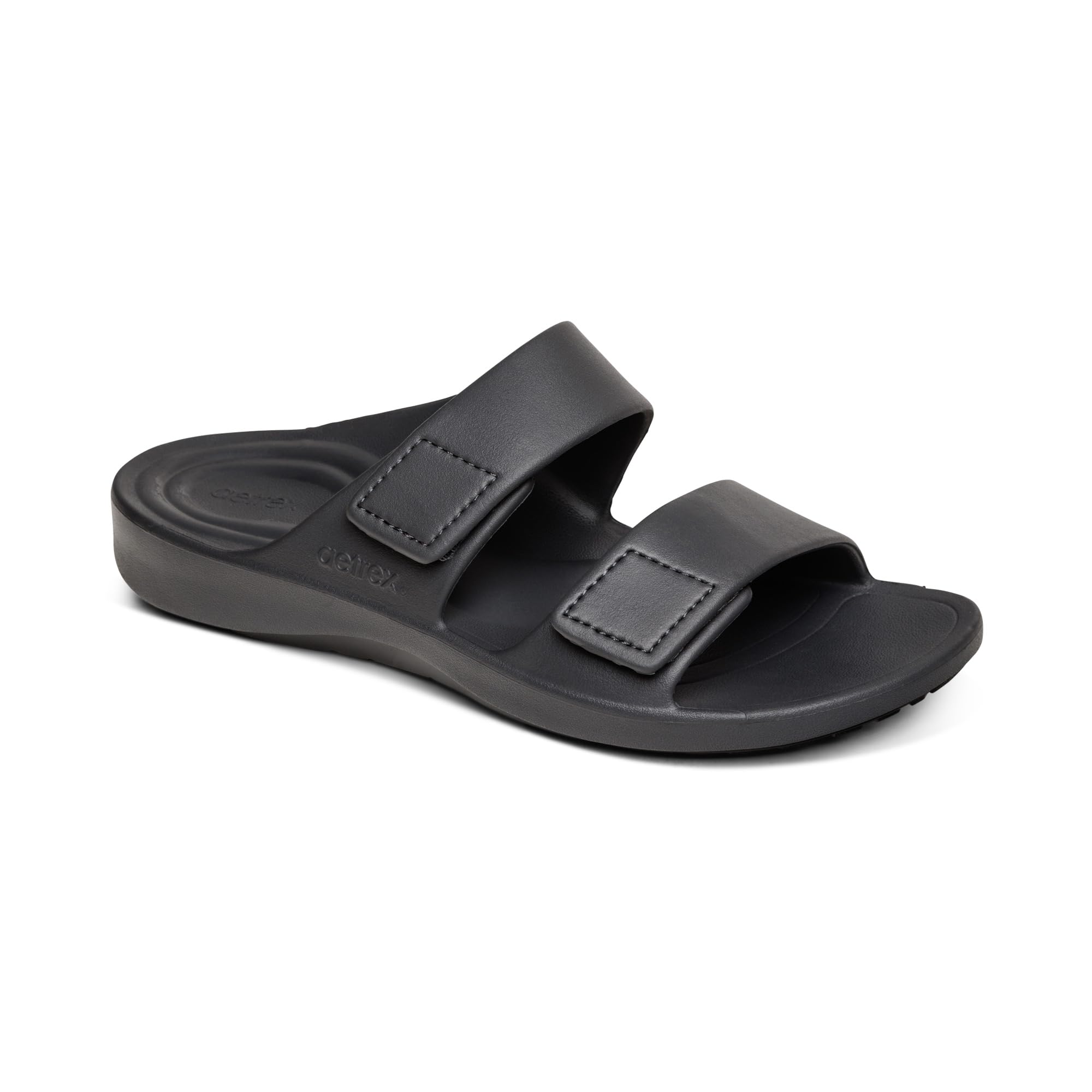 AetrexMen's Milos Water-Friendly Orthopedic Slides for Men Adjustable  Recovery Arch Support Mens Slide Sandals Summer
