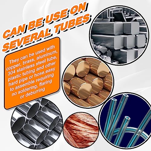 Generic HA-180PCS-CM-KIT2 Compression Fittings Assortment Kit - 4 Sizes (1/4", 3/8", 5/16", 1/2") Of Brass Compression Sleeve Ferrule, Insert And Nuts thumb #6