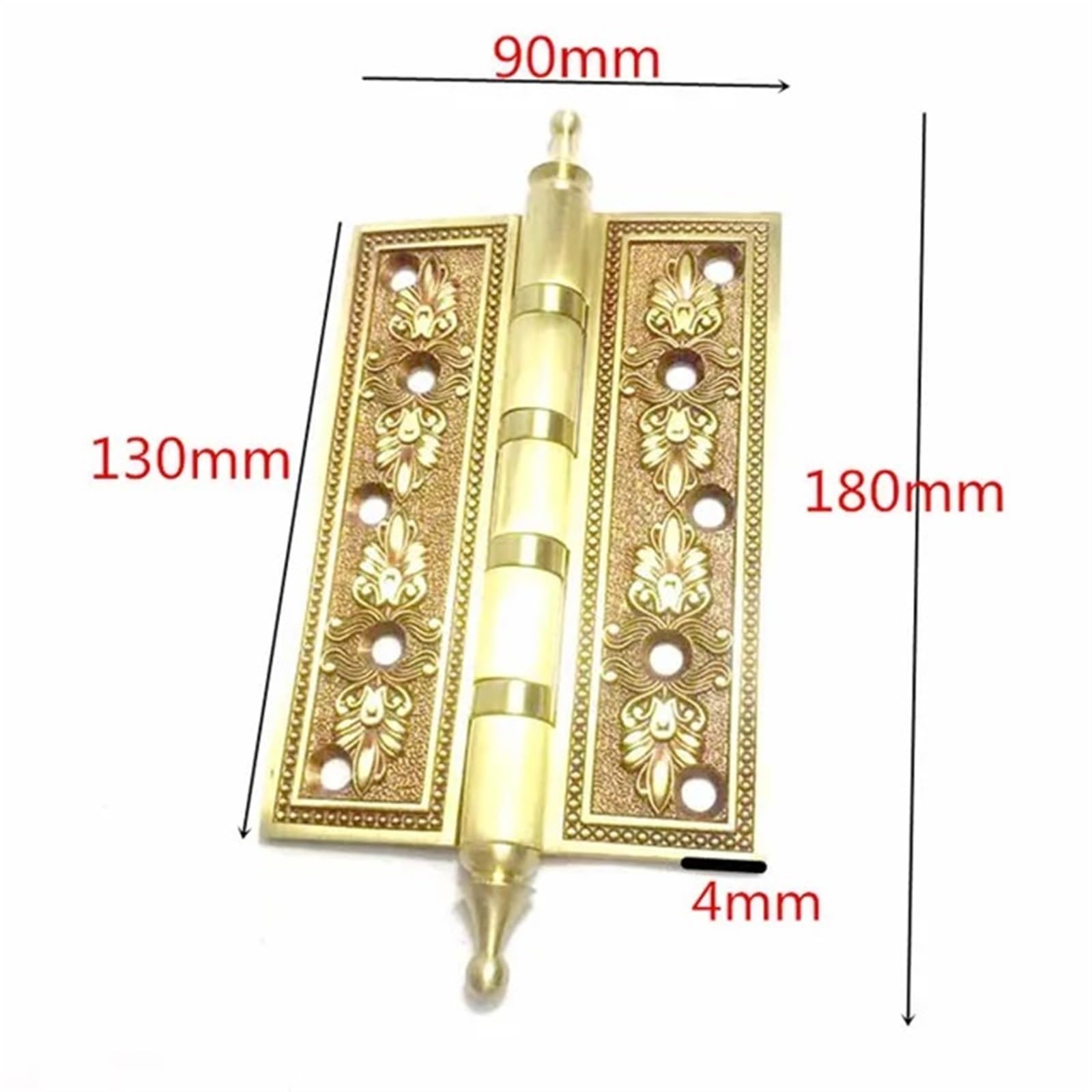 Bisagras de puerta con cabeza de corona de latón macizo, gruesas, planas, de oro rosa, resistentes, silenciosas, for puerta de villa, accesorios de herrajes de cobre, 1 unidad Bisagra plegable(130mm)