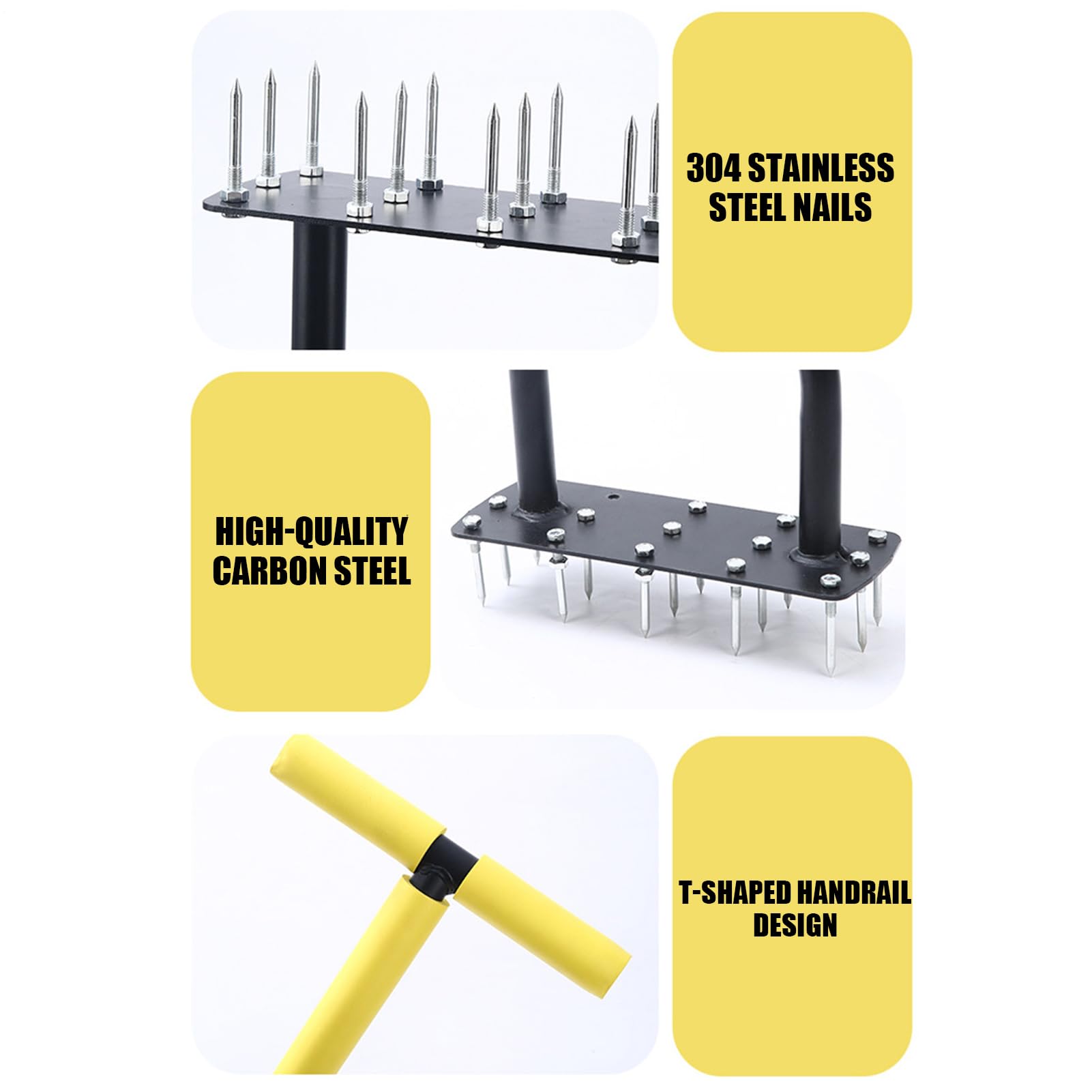 Aeratore per Prato | Attrezzo per Arieggiatura del Terreno da Giardino - Scarificatore da Giardino per Agricoltura, Coltivazione e Manutenzione del Verde