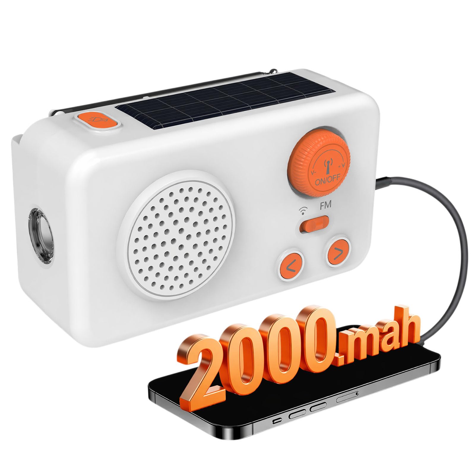Radio di emergenza a manovella solare FM NOAA con torcia