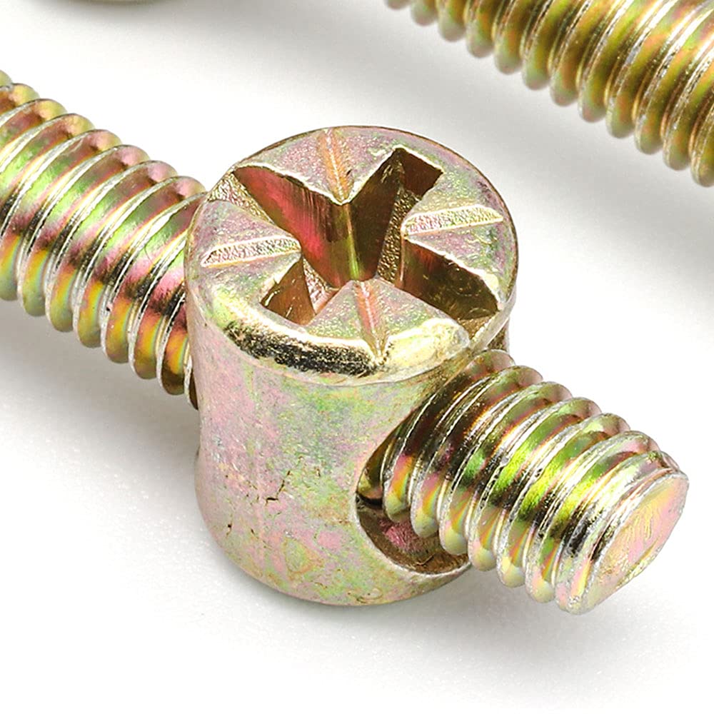 50 Pcs M6 Barrel Nuts Cross Dowel Slotted Furniture Nut Corrosion Cross