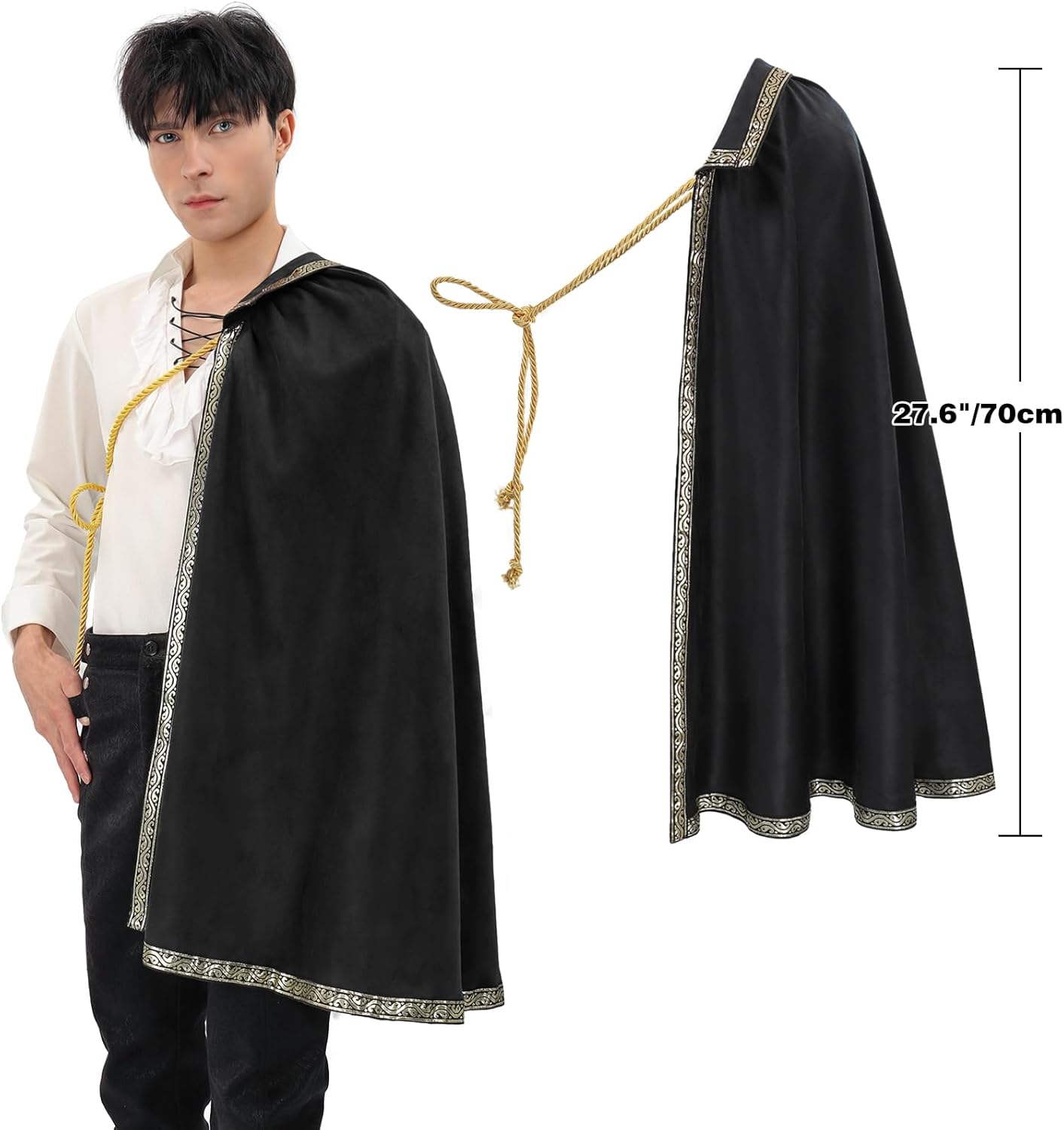 Renaissance Tudor Half Shoulder Cape Medieval Cloak Shawl LARP Ren Faire Costume - Image 2