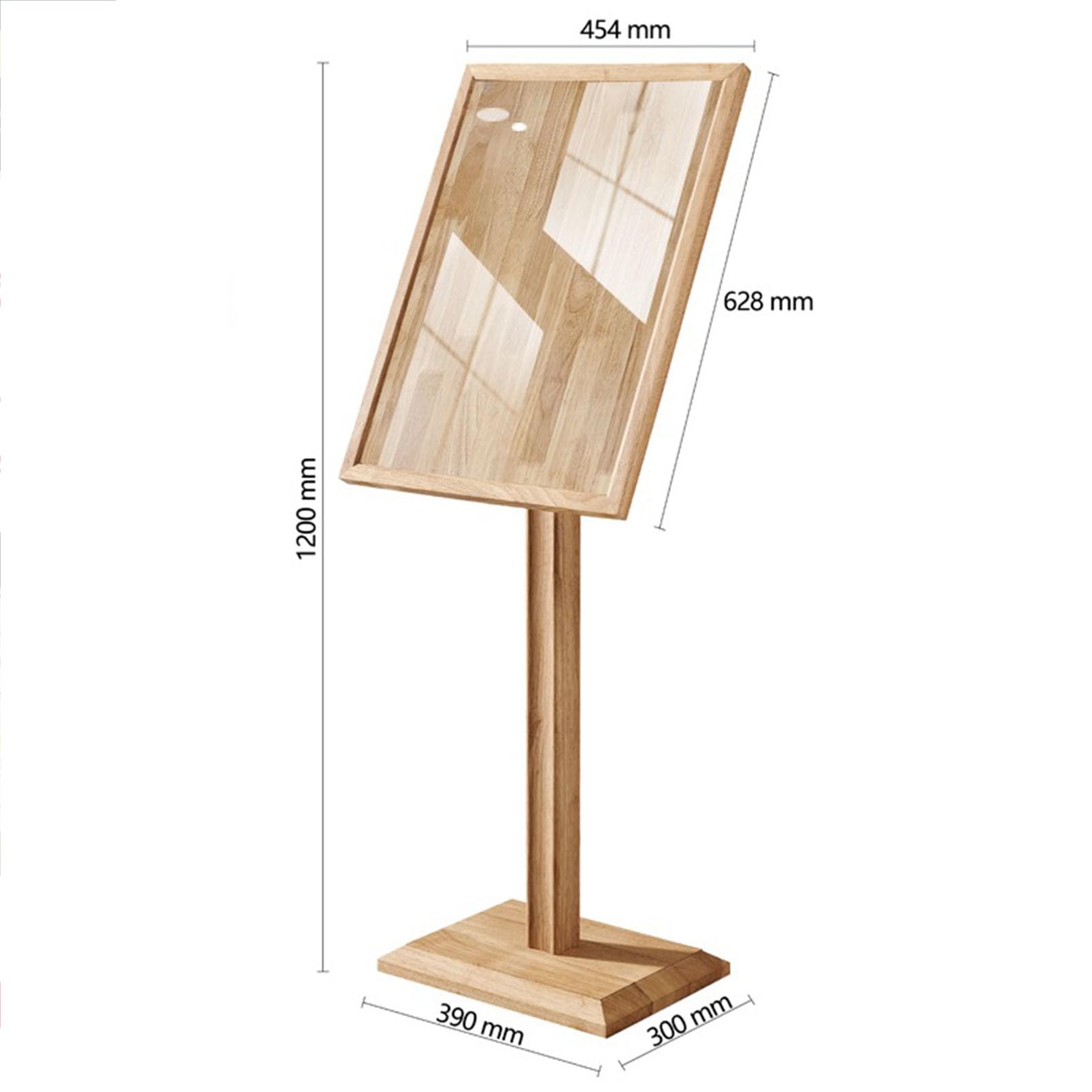Soporte de exhibición independiente con cubierta de cristal para carteles y carteles en el vestíbulo y exhibiciones de bodas de negocios