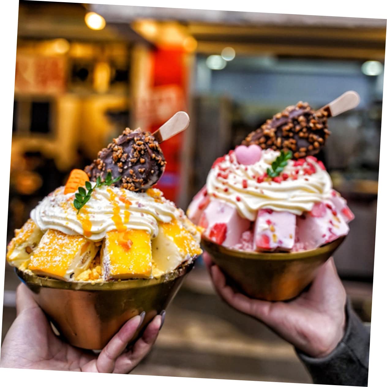 NAMOARLY Stainless Steel Bowl Ice Cream Accessories Serving Dessert Dish Rice Bowls Ice Cream Serving Bowl Ice Cream Sundae Bowls Cute Ice Cream Bowls Water Ice Cup Dessert Bowl Soup Golden