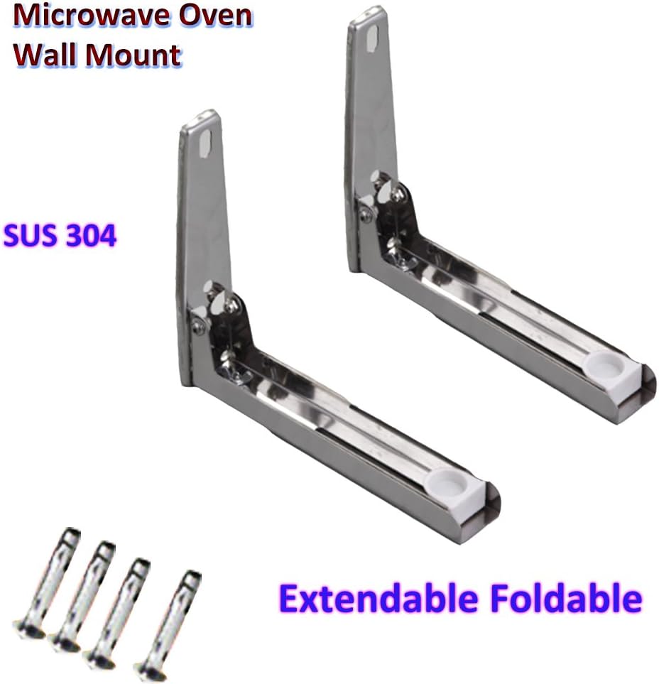 Microwave Oven Wall Bracket 304 Stainless Foldable Stretch Shelf Rack Bracket