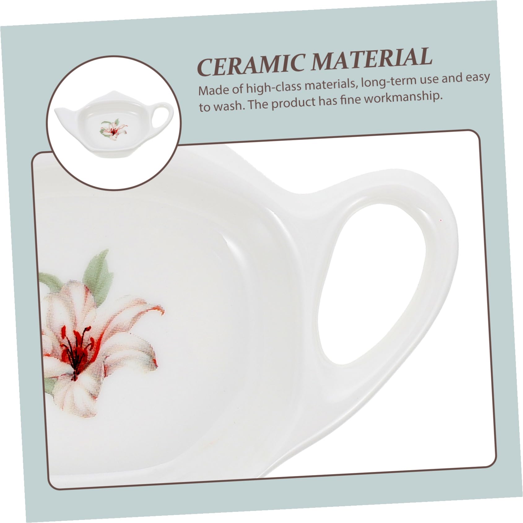 2 pezzi Piattini Portabustine Tè in Ceramica Resistente Vassoio Piccolo Multiuso per Bustine Tè Ecologico e Pratico per Cucina