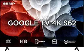 Smart TV Semp 43 Polegadas LED HVA 4K S62 WiFi Bluetooth Google TV 3 HDMI HDR10+ Dolby Audio 43S62