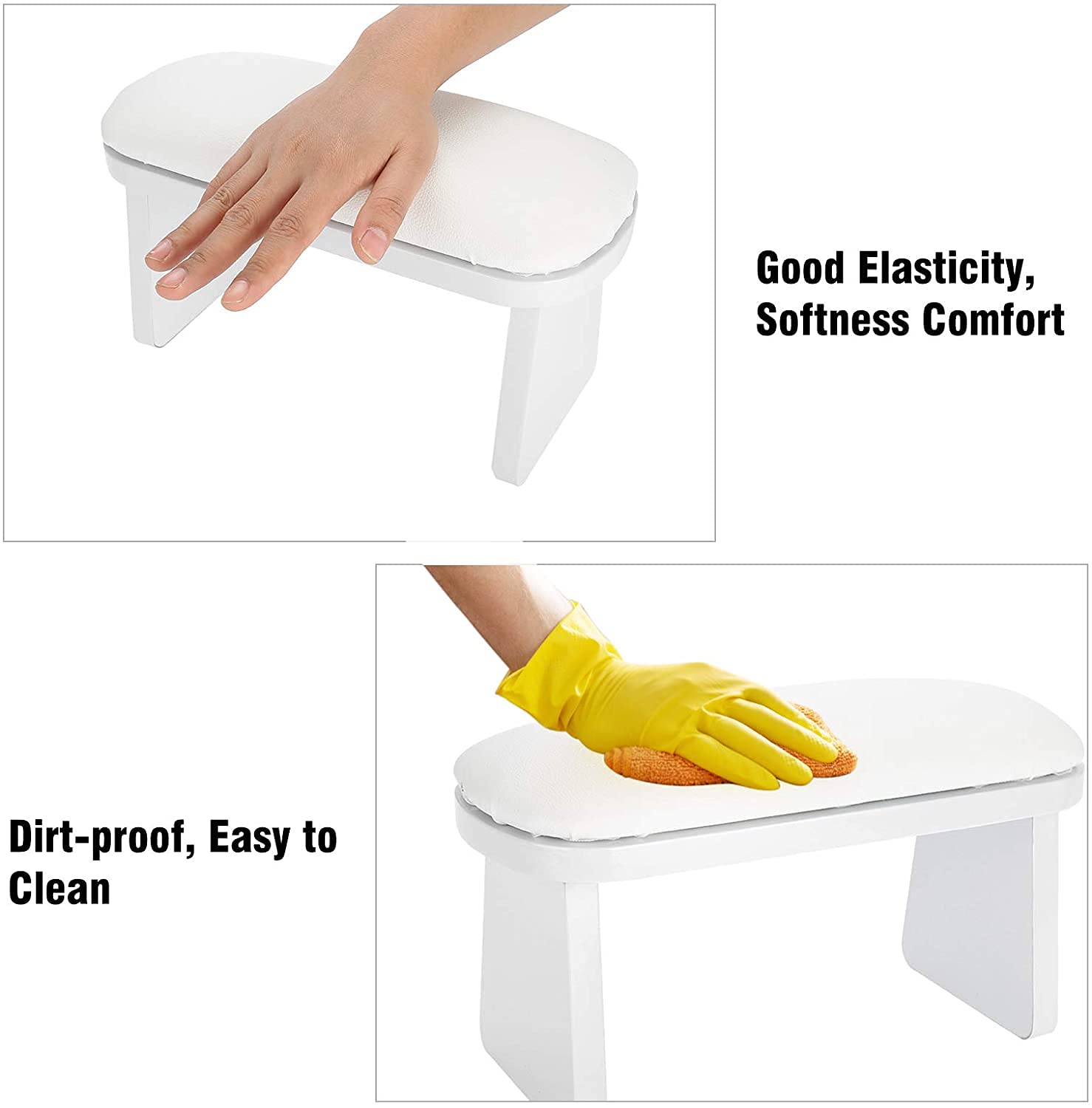 Almohadilla de Descanso para Manicura, Cojín Reposabrazos para Salón de Manicura, Blanco