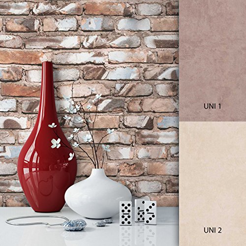 NEWROOM papel pintado de piedra marron muro piedra natural moderno papel buhardilla Industrial | papel pintado ladrillo | efecto piedra