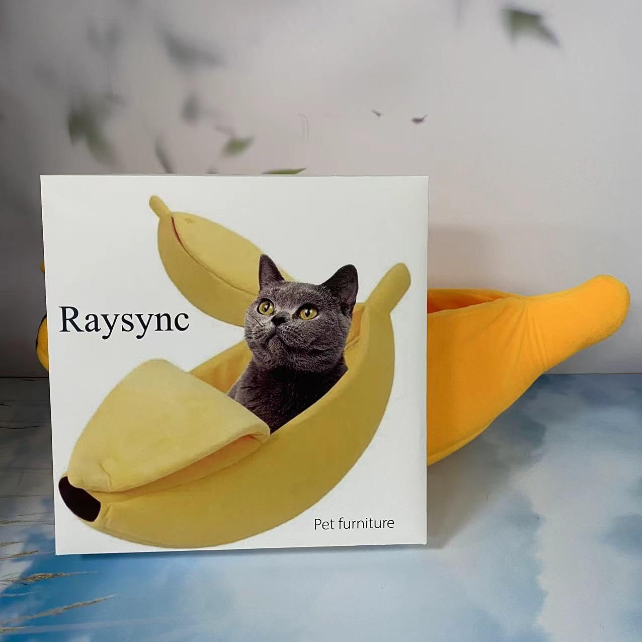 Raysync Pet furniture, Yellow Banana Cat Bed, Cute Banana
