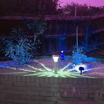 Solar Garden Lights, 7 LED Waterproof Outdoor Solar Spotlights 2-in-1 Multi Use Outdoor Wall Lights Decorative Lights for Garden, Lawn, Pathway, Party & Christma (Pink) [Energy Class A]
