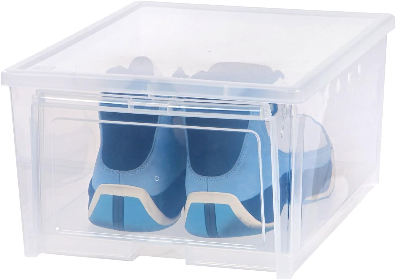 IRIS USA, Inc. IRIS Easy Access Men's Shoe Box, 4 Pack, Wide, Clear : Everything Else