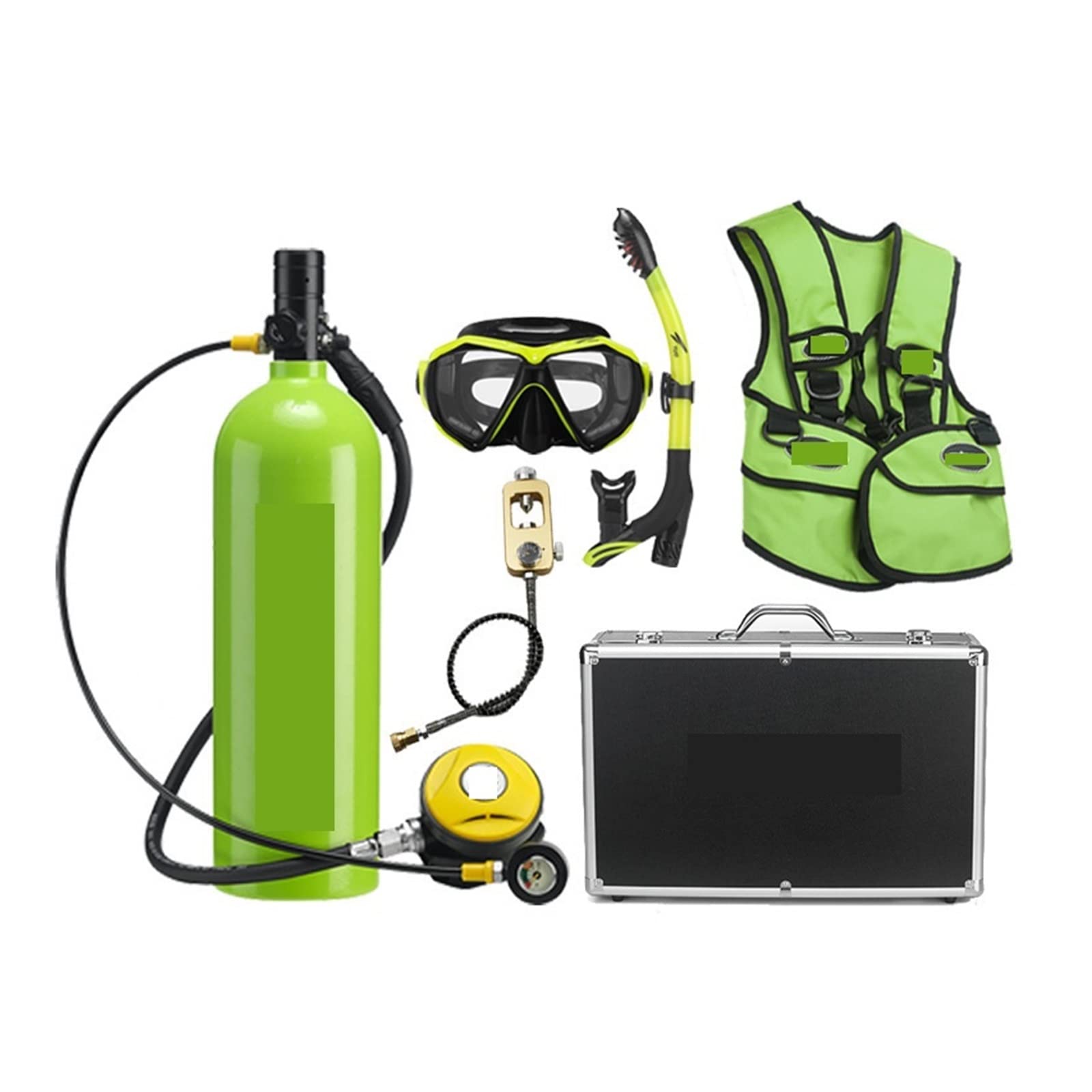 Portable Dive Cylinder, Outdoor Diving Respirator 2L Adult Swimming Oxygen Cylinder Leisure and Entertainment(Groen,D)