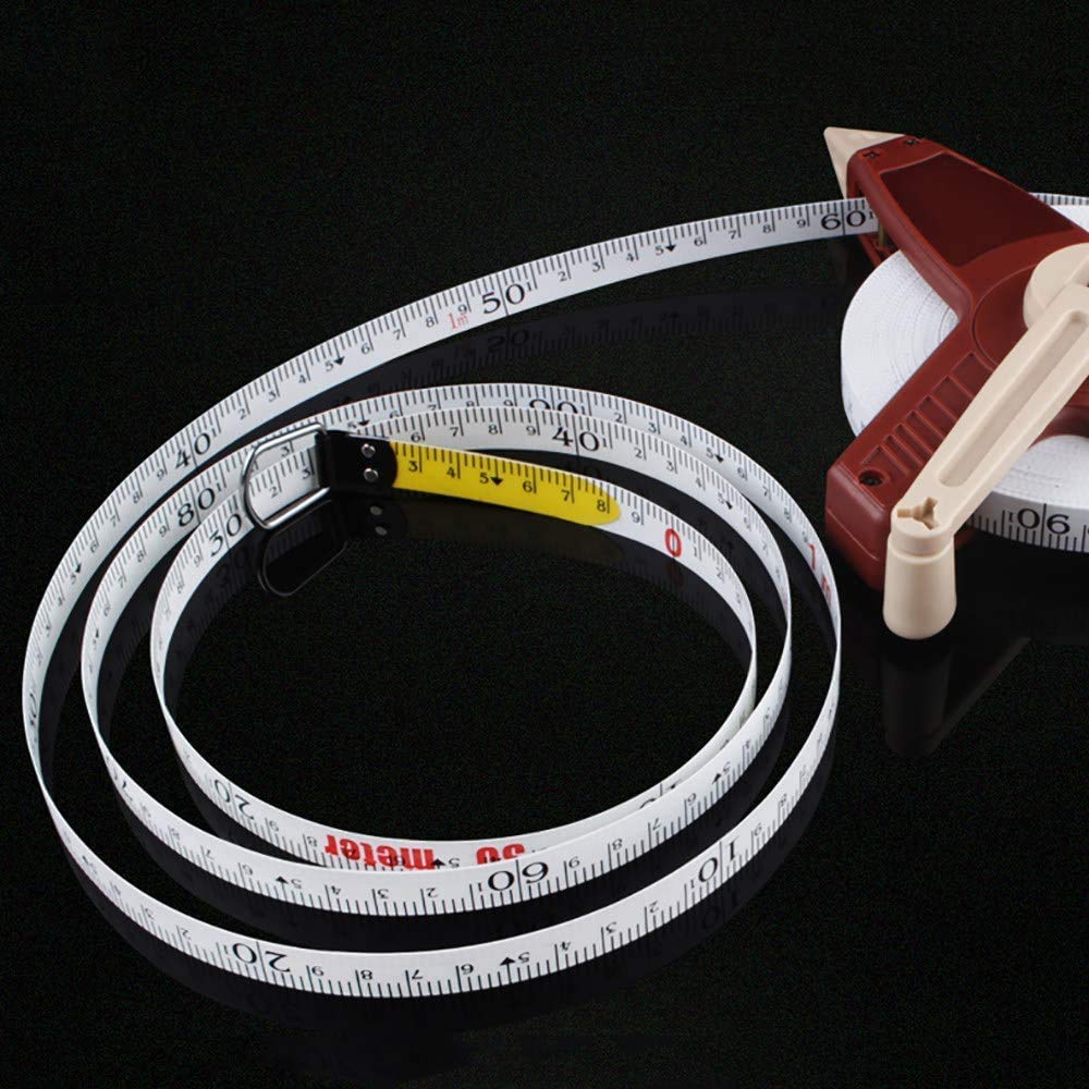 zaizai Cinta Métrica Herramientas Métricas De Escala De Doble Cara De Fibra De Vidrio Impermeable para Carpintería De Mampostería De Construcción 30/50/100 M