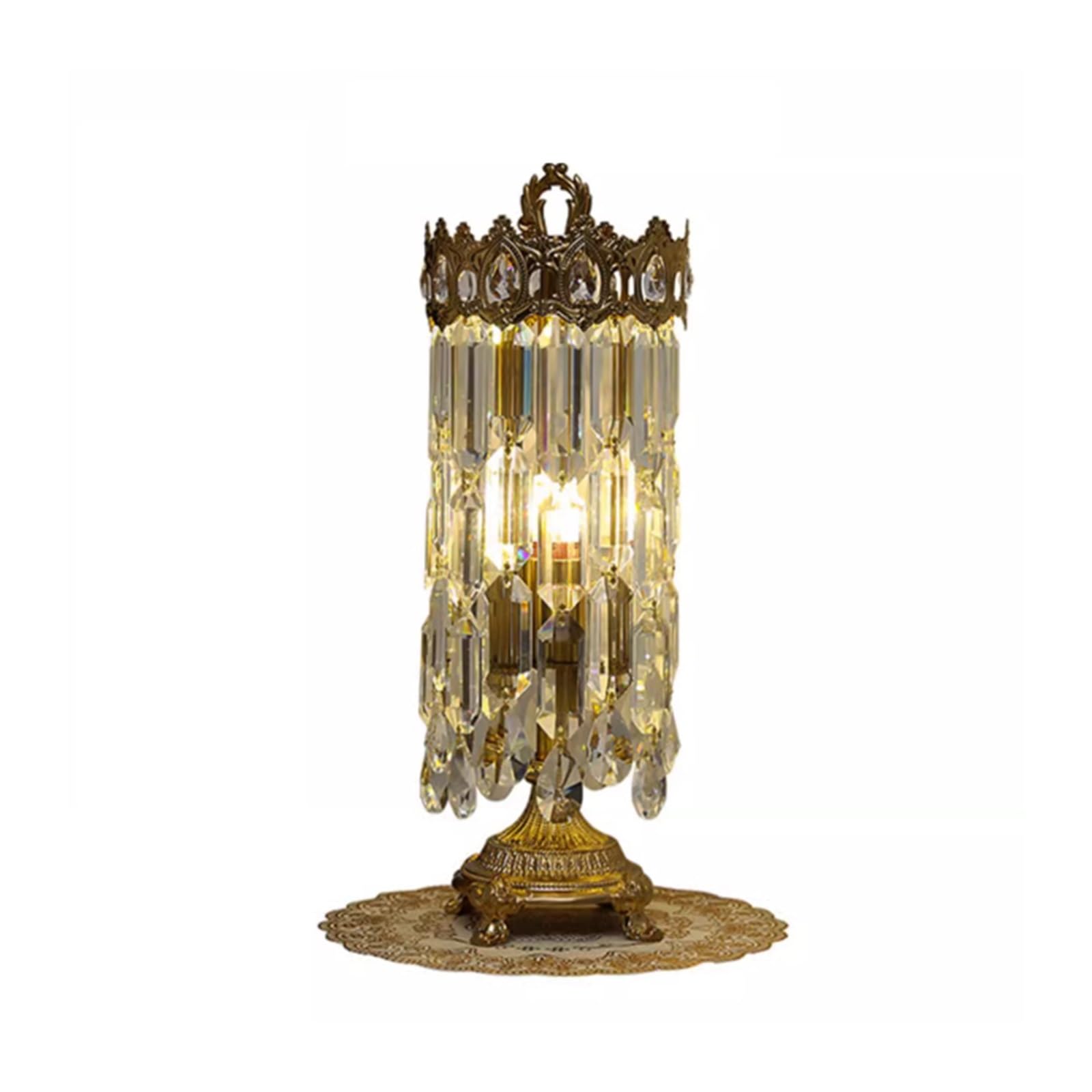 ZENY896V Bedside Lamps Luxury Bedroom Bedside Lamp Living Room High-end Internet Famous Crystal Crown Table Home Decor