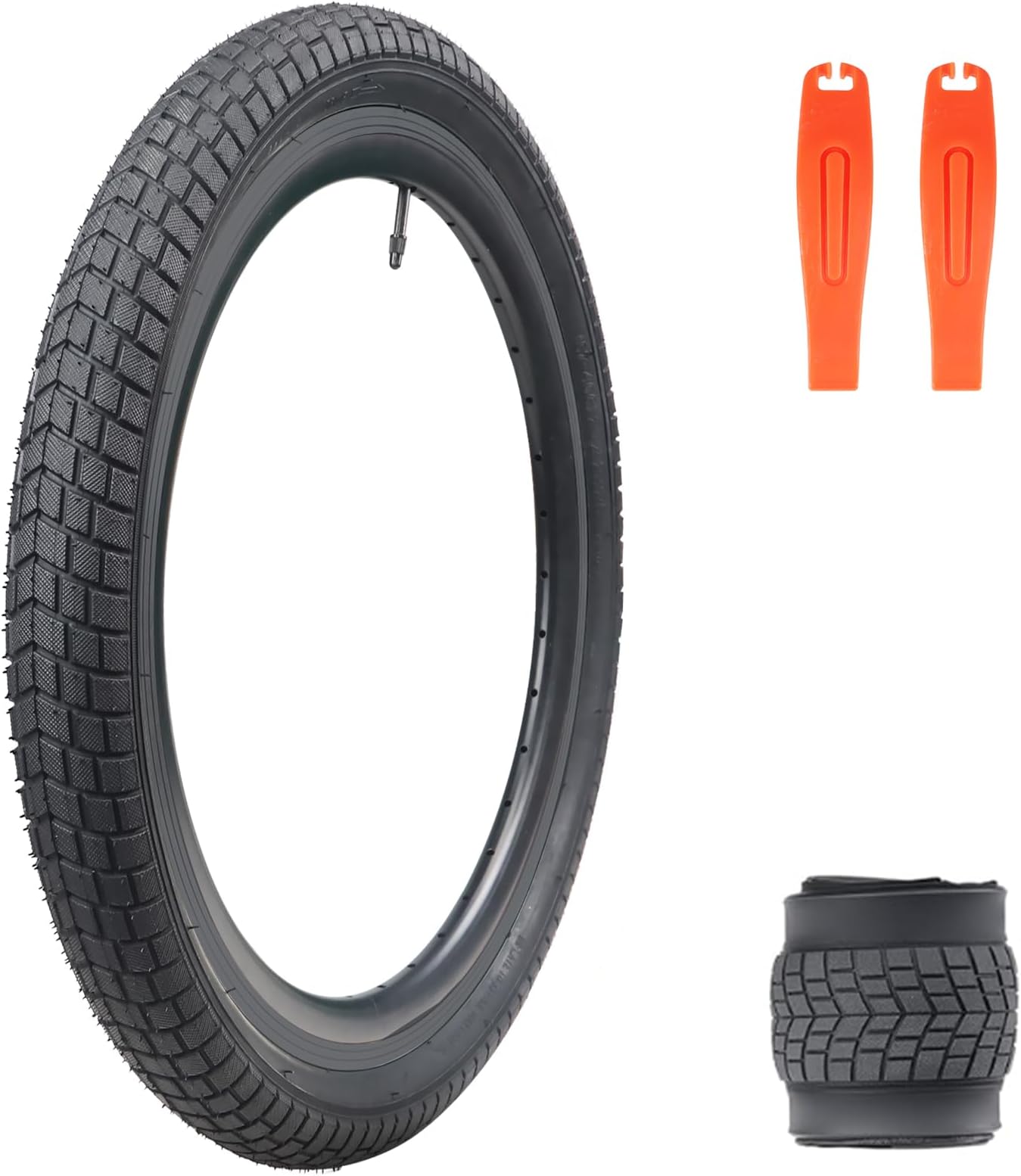 20 Inch Bike Tire, 20x2.125(57-406) Kid Bike Tires 2 Pack with Inner Tubes Foldable Replacement Tyres for 20" Kid Bicycles Child Bike BMX MTB, Colorful Tires