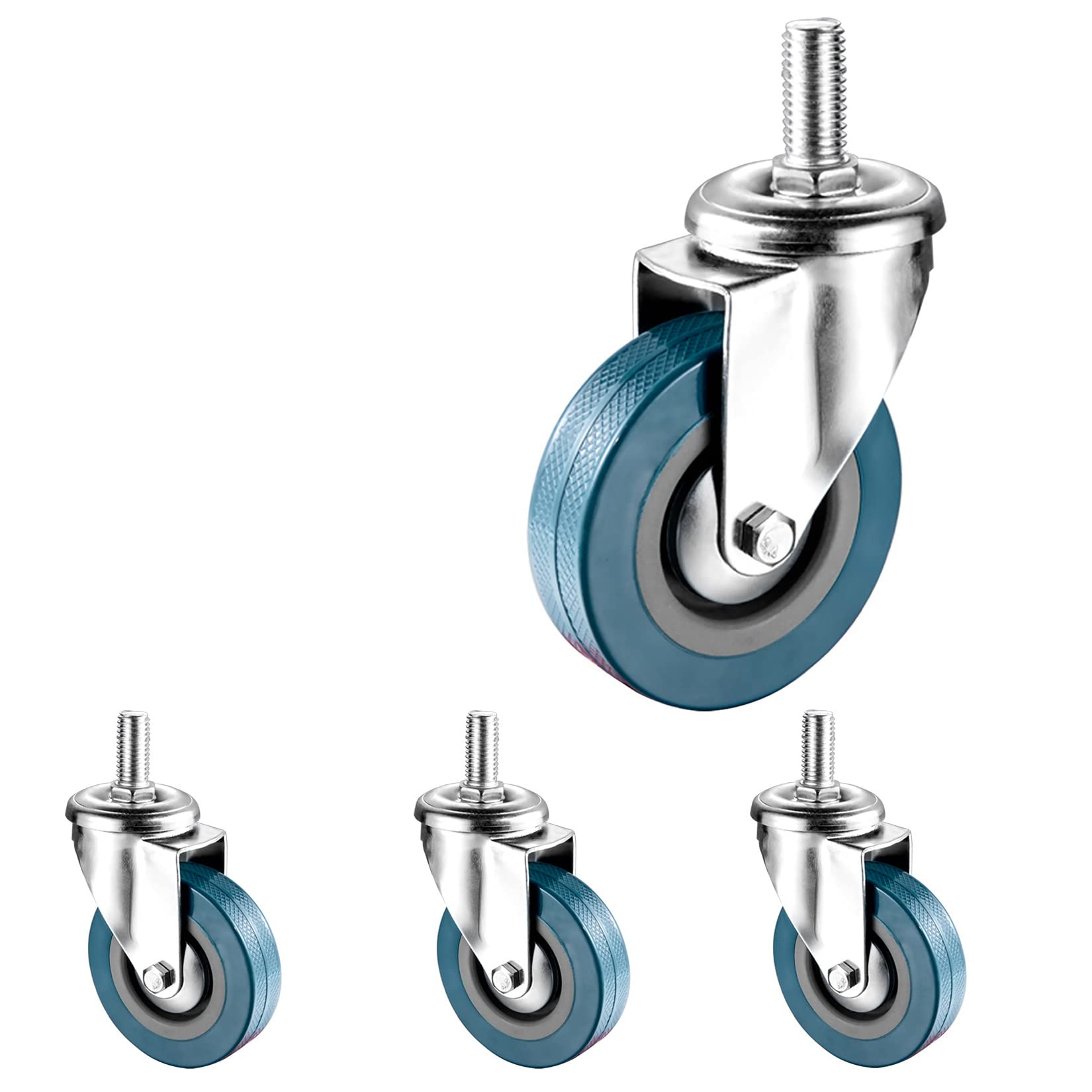 Roulettes pivotantes silencieuses à double verrouillage M10 M12 pour meubles de bricolage