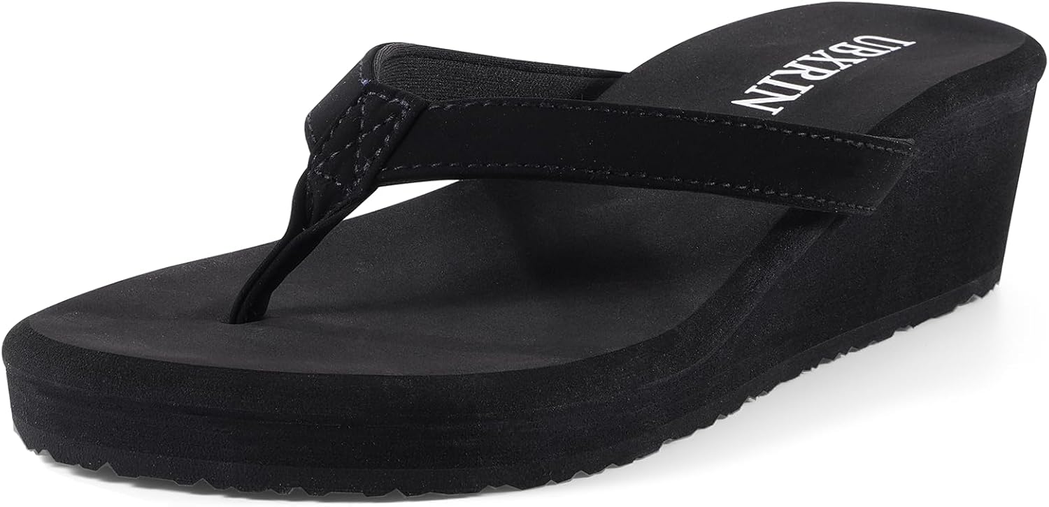 UBXRIN Women's Wedge Flip Flops Comfortable Platform Thong Sandals,Beach Pool Casual Summer Slip-On Shoes