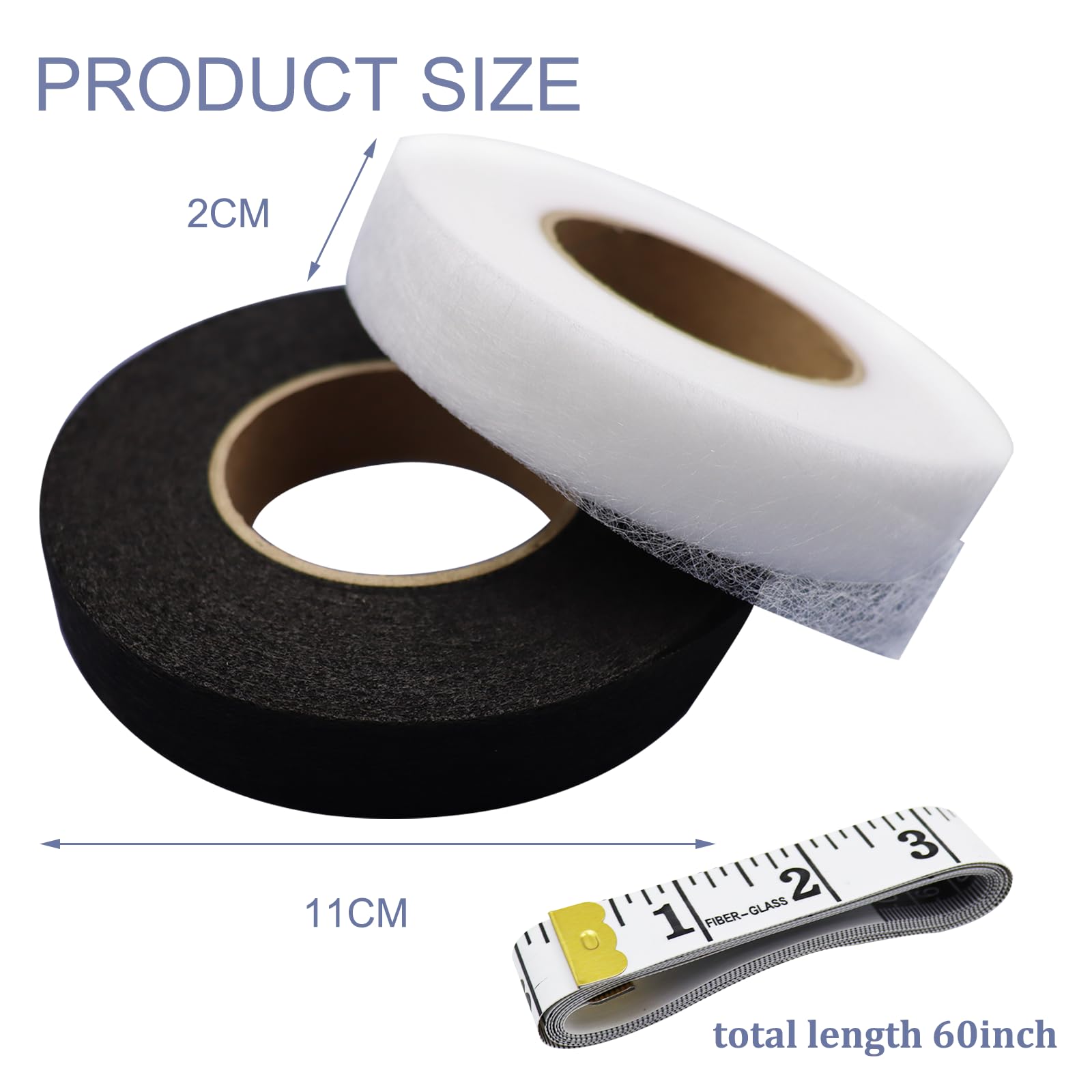 TOPBELIEF 2 Stuks zoomband om op te strijken gordijnband om op te strijken strijkband naadband gordijnen inkorten zonder naaien textielplakband met zachte meetlint schaar voor broeken kleding