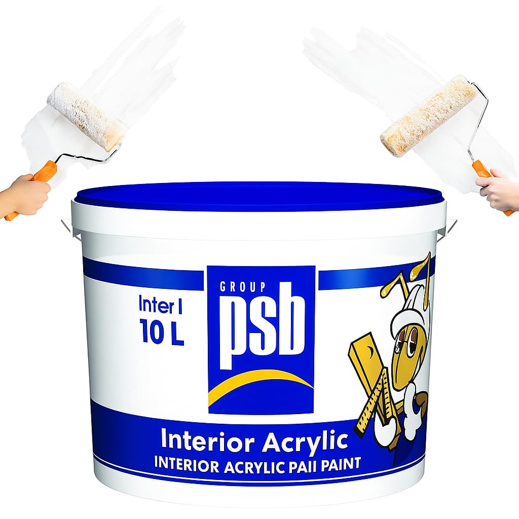TRANS - PAL White Acrylic Paint 10L – Interior Wall & Ceiling Paint | High Coverage (Up to 100m²) | Quick Drying | Smooth Matte Finish | Brush, Roller or Spray Application