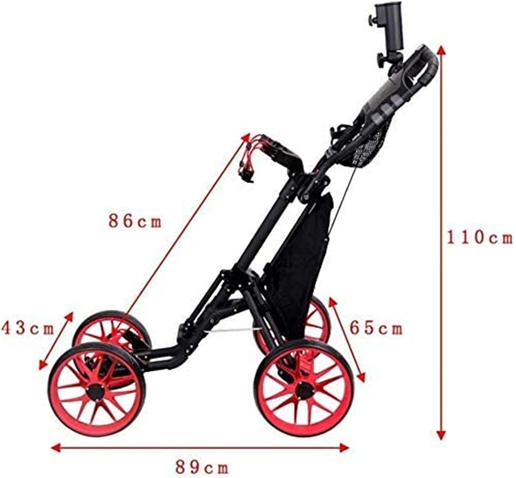 Carrito de Golf Carrito de Golf, 4 Ruedas Plegable Ligero Carrito de Golf Carrito de Golf Carrito de Golf, Soporte para Paraguas/Portavasos, Carrito Plegable, para Amantes del go