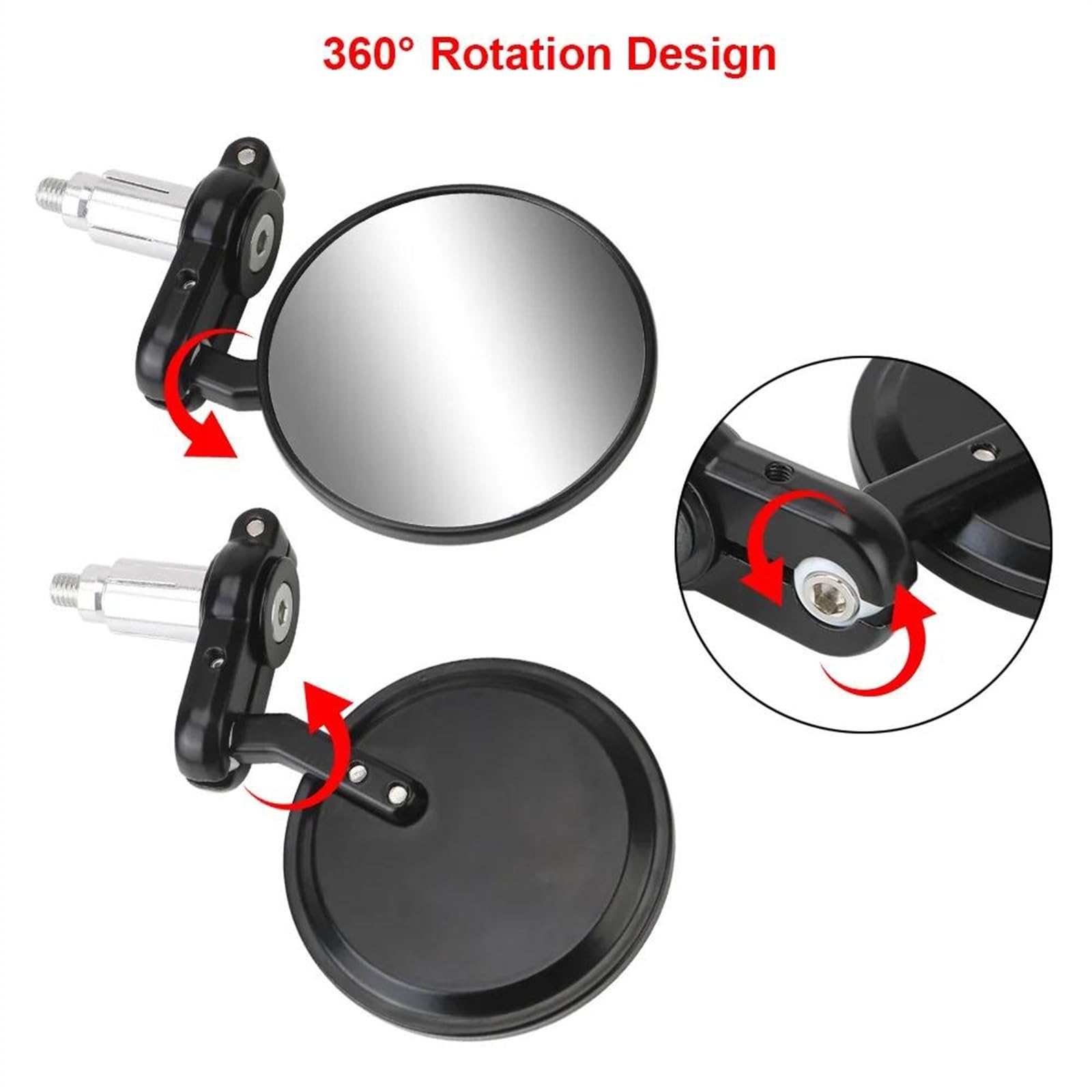 Motocicleta Retrovisores Espejos Retrovisores Universales Para Motocicleta 22mm Espejo Lateral Accesorios Para Motocicleta Barra Mango 2 Uds. Espejos Motocicleta Laterales