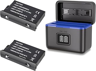SUNORI 2 Pack 3200mAh 360 X5 Battery Charger Set Compatible for 360 x5 Camera, 2 Packs X5 Batteries and 2 Channels X5 Charger Replacement for x5 Battery