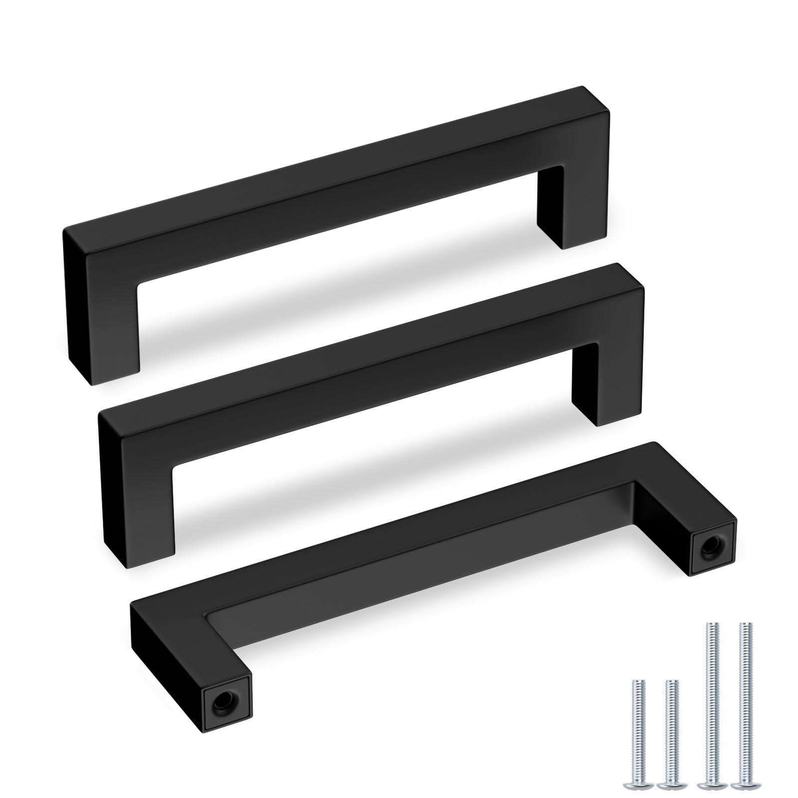 goldenwarm 5 Pack Black Cabinet Pulls 5in Drawer Pulls Modern Kitchen Cabinet Handles Black Dresser Stainless Steel Hardware