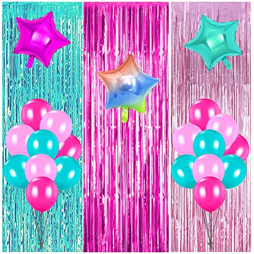 Surprise Party Supplies Birthday Decorations, Pink Teal Fuchsia C...