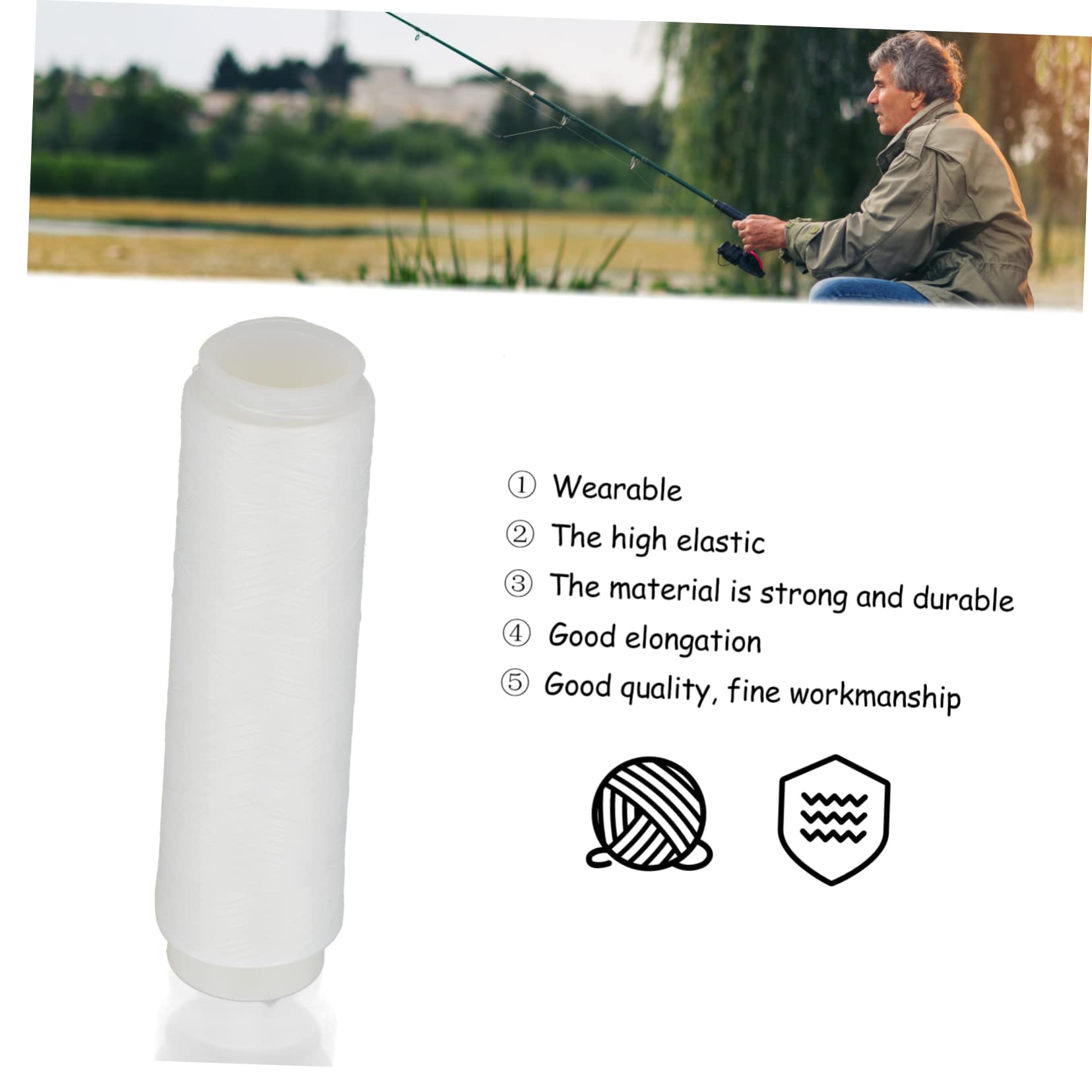 POPETPOP 2sets Professional Saltwater Fishing Line Nylon Wear-Resistant Ropes Pack Smooth Thread for Tackle 2rolls*2