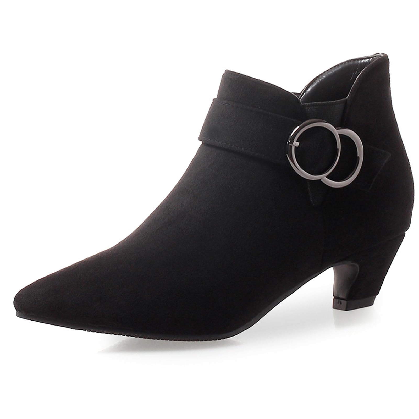 Scarpe Business Casual Donna Stivaletti Camoscio Punta Stretta Fibbia