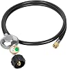 SHINESTAR 3.5 Feet Universal Gas Grill Regulator and Hose with Gauge, Replacement for Patio Heater, Weber, Charbroil, Nexgrill and Other Propane BBQ Grill, Fire Pit