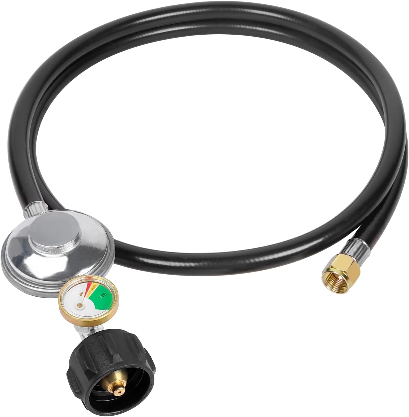 SHINESTAR 3.5 Feet Universal Gas Grill Regulator and Hose with Gauge, Replacement for Patio Heater, Weber, Charbroil, Nexgrill and Other Propane BBQ Grill, Fire Pit