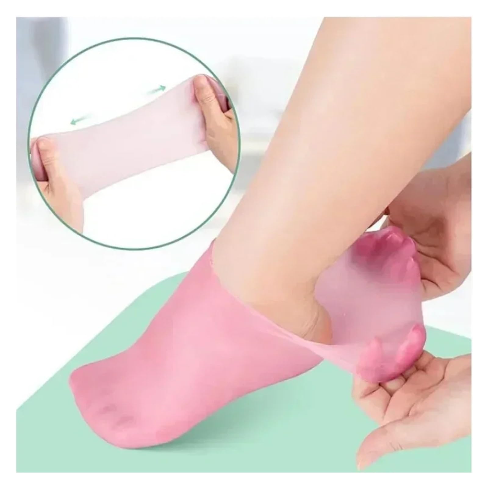 Silikonsocken, feuchtigkeitsspendende Gel-Socken, Peeling und Verhinderung von Trockenheit, rissige, abgestorbene Haut, Schutzfuß (Farbe: Rosa, 30–40 m, Größe: Einheitsgröße)
