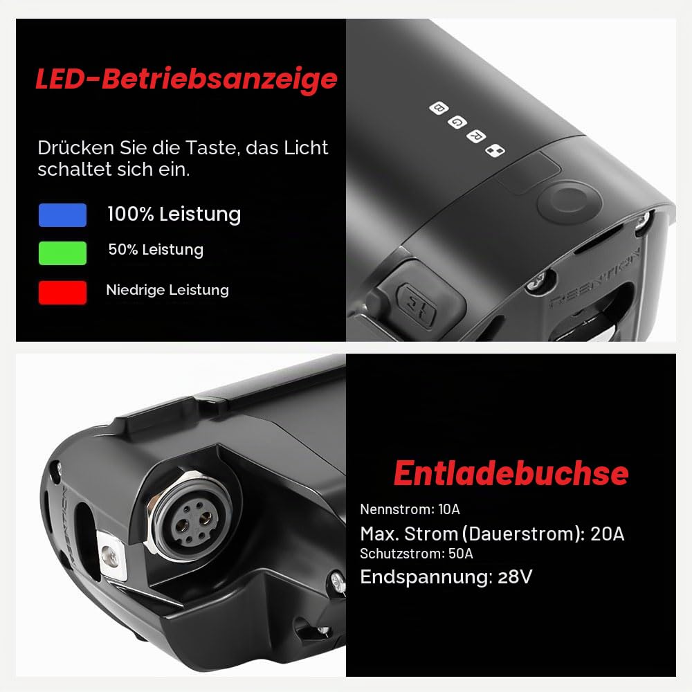 SEASON ebike Akku 36V 13Ah (481Wh) Ersatzakku ohne Ladegerät - für u.a. Telefunken Aufsteiger, Z808 - REENTION EEL-PRO 52