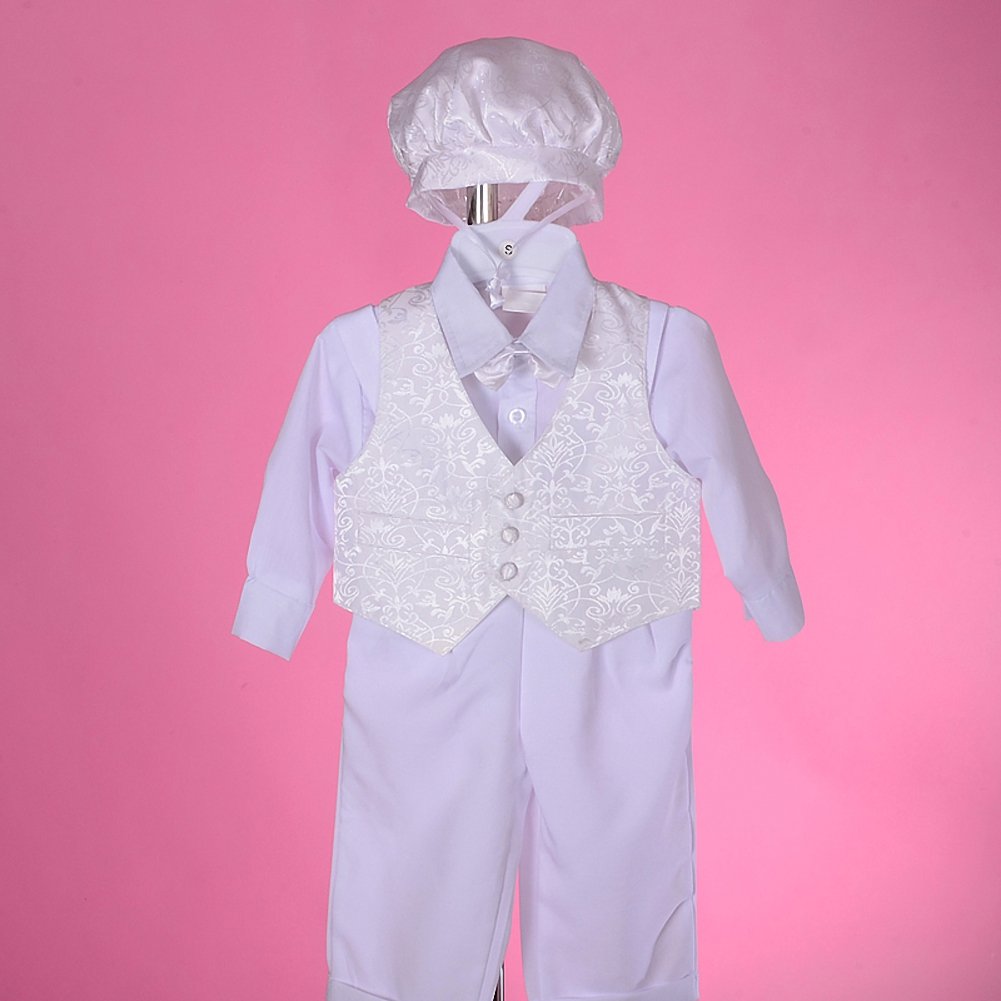 Lito Angels Baby Jungen 5 Teilig Taufbekleidung Taufanzug Taufe Festlich Anzug Bekleidungsset Formale Outfit mit Hut
