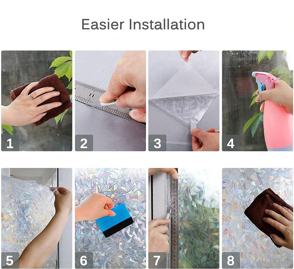 Pellicola Per Vetri Decorativa Heavyoff - Effetto Arcobaleno 3D, Anti-UV, Autoadesiva, 90x300cm - Foto 4