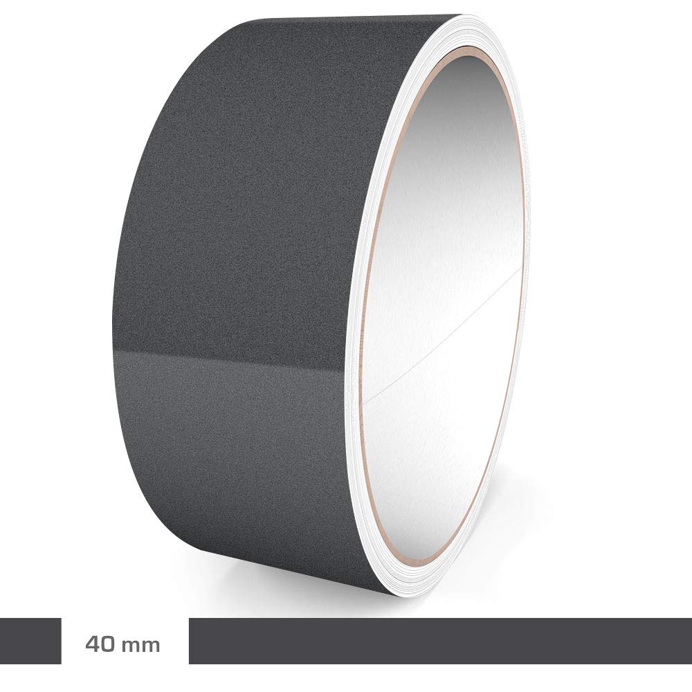 MotokingDecorative Stripe, Anthracite Glossy, 40 mm Width, 10 m Length, Sticker Foil Car Boat Motorbike Motorhome Caravan