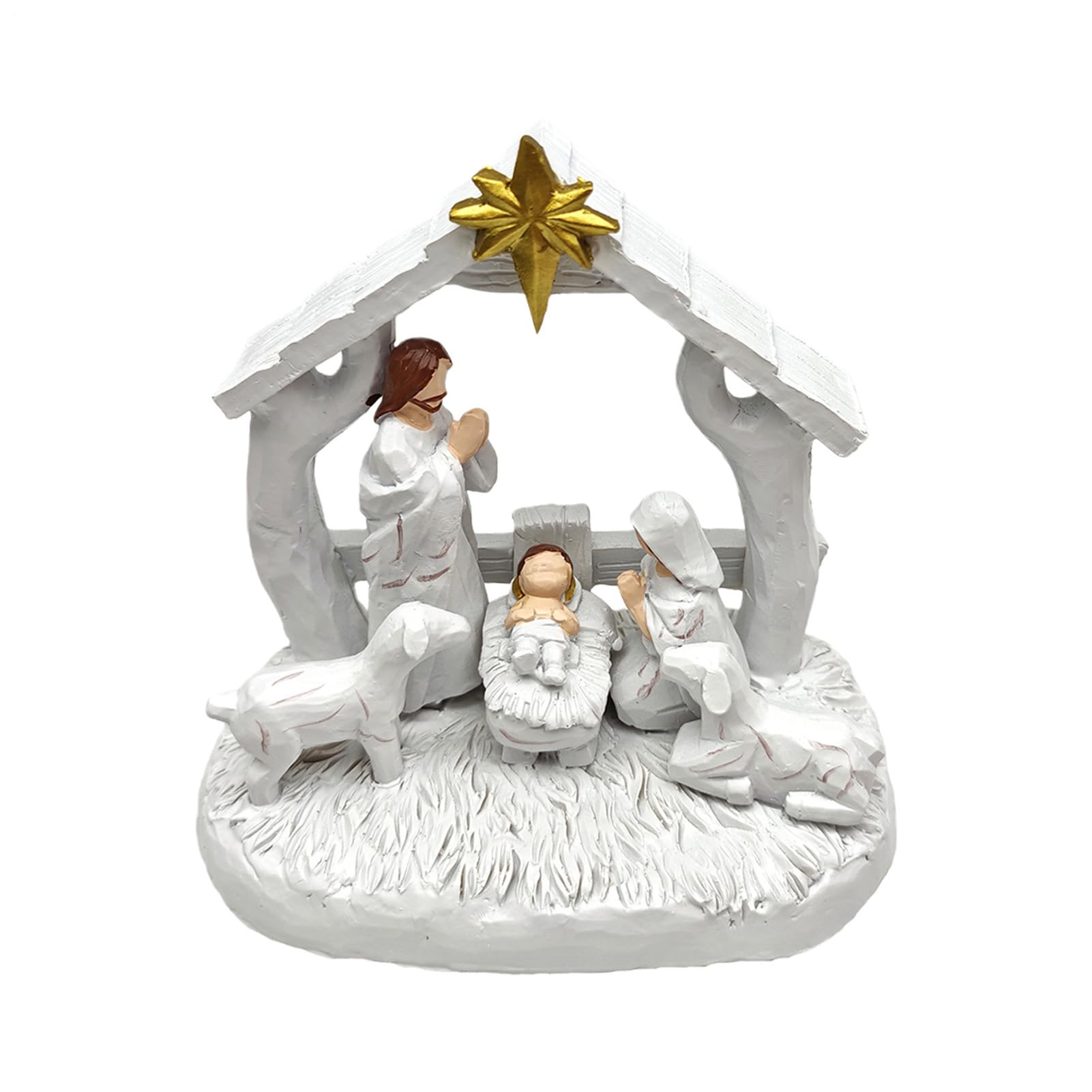 Scène de la Nativité compacte pour décorer facilement table, bureau et petits espaces de Noël