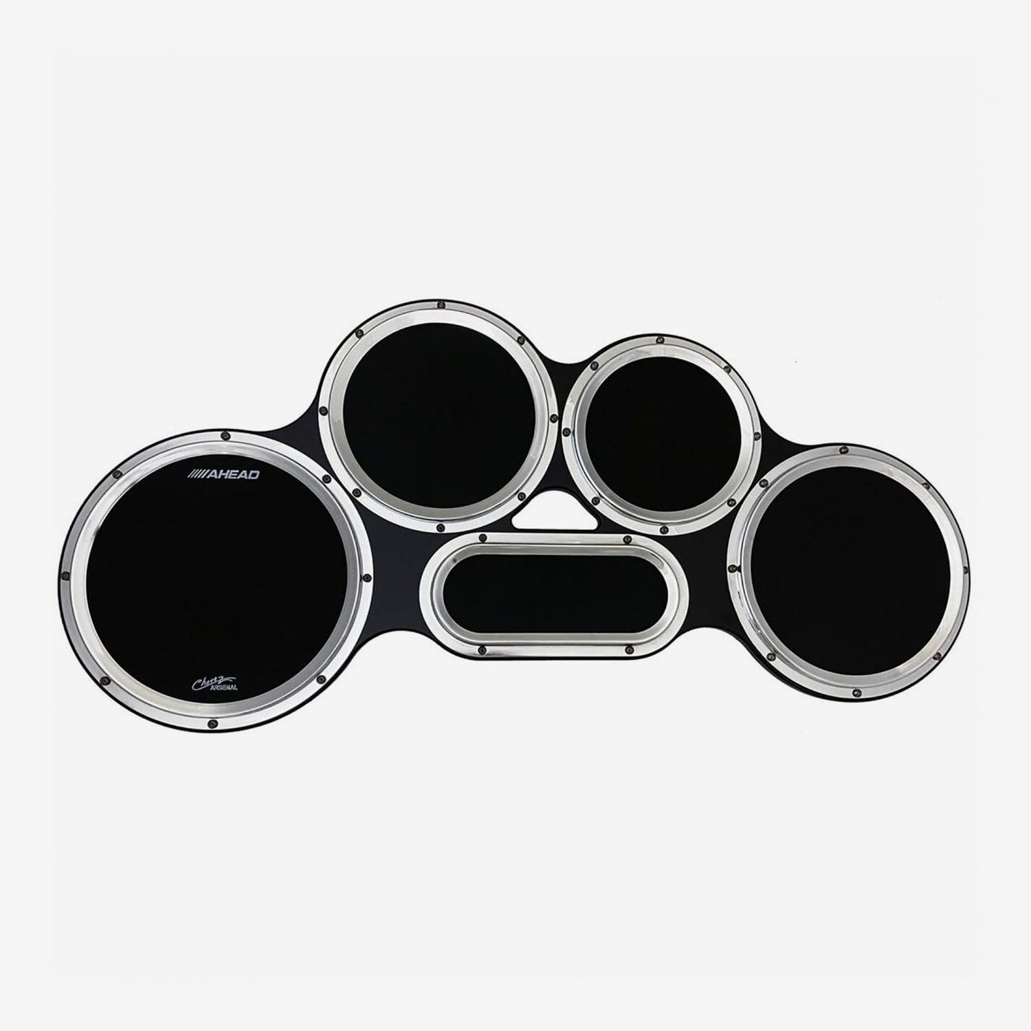 hoop Chavez Tenor Practice Pad Set - 4/5/6 Combination - Black with Chrome Hoops