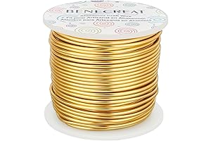 BENECREAT Gold Aluminum Wire for Jewelry, Floral, Craft, Model Making