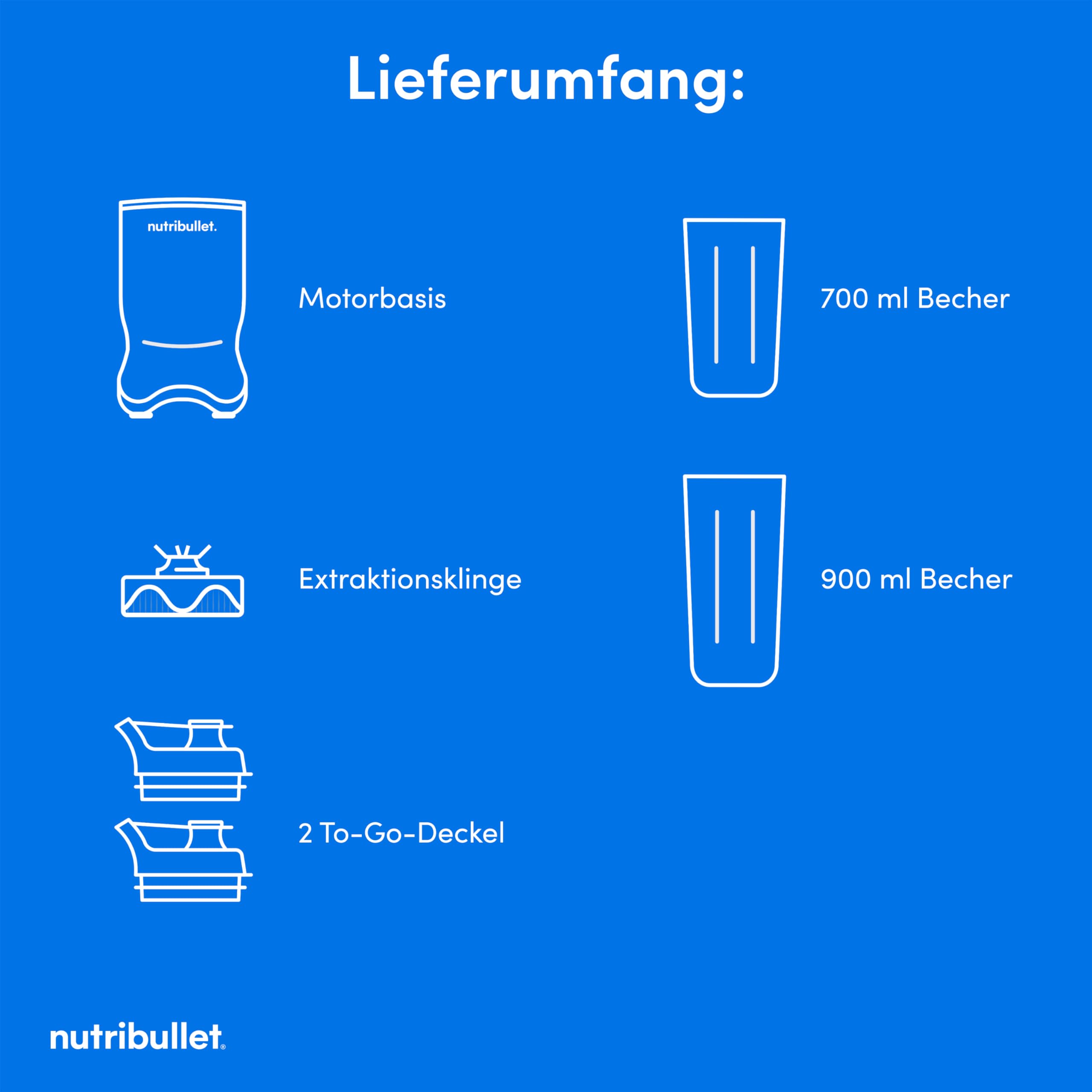 nutribullet Ultra NB1206MB, Mixer mit Tritanbehälter, Edelstahl-Mahlklingen, Elektrischer Smoothie-Mixer, 900ml und 700ml Behälter, 2 To-Go-Deckel, 1200W, Grau