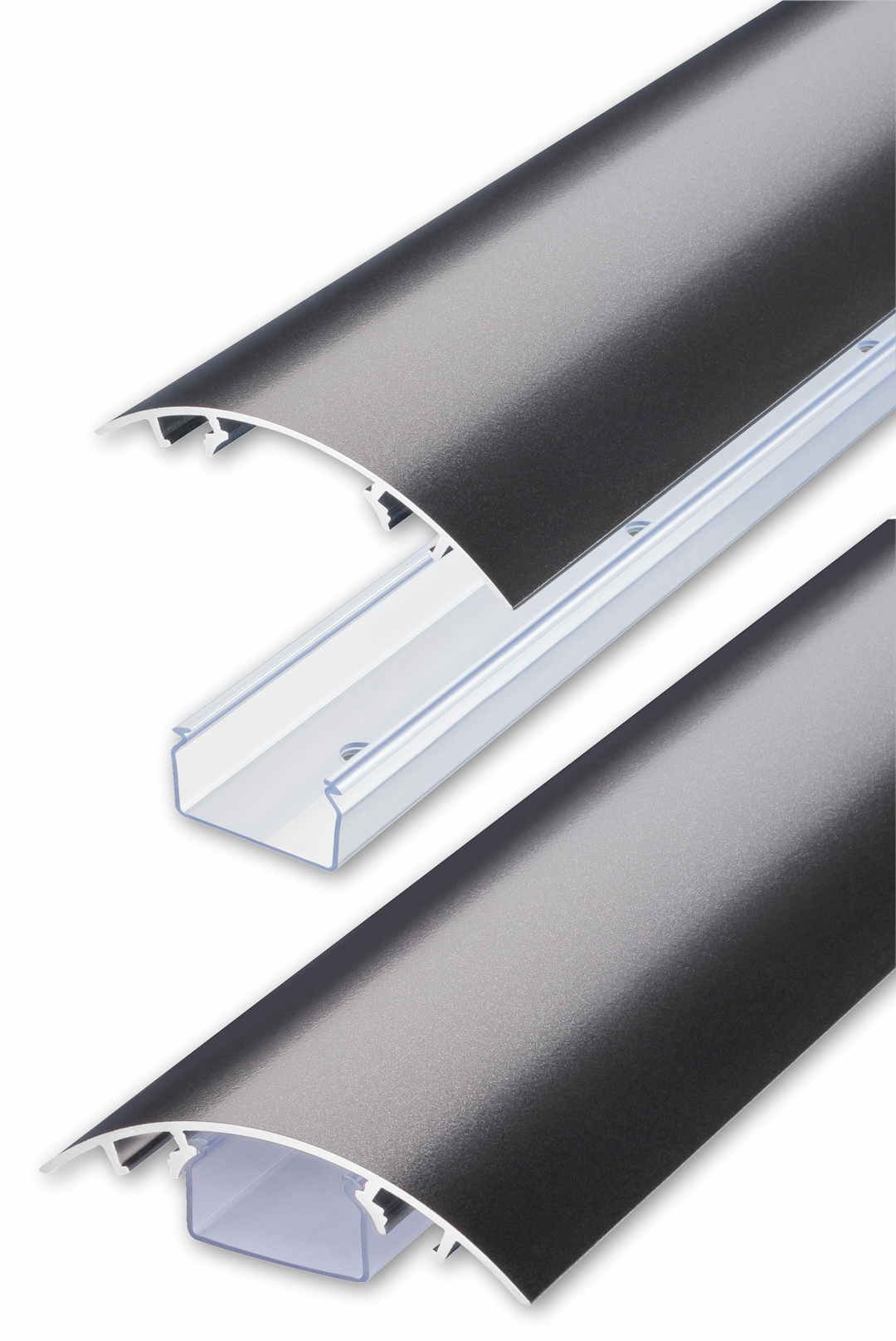 TV Design Aluminium Kabelkanal Titanium anthrazit seidenmatt lackiert in verschiedenen Längen von ALUNOVO (Länge: 120cm)